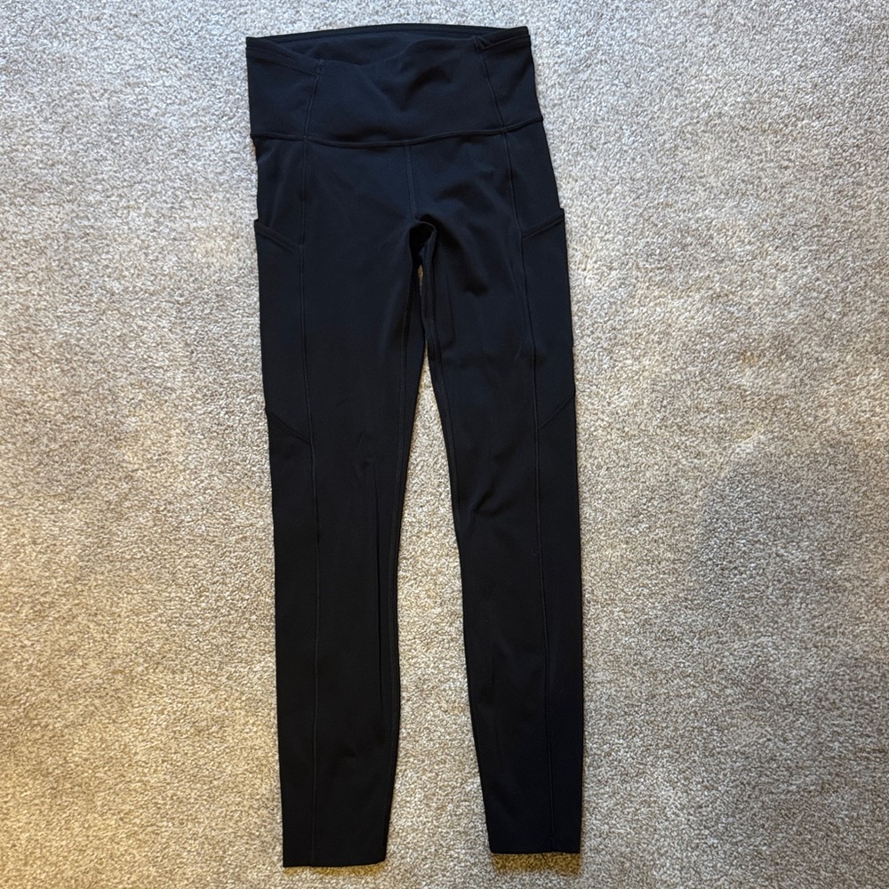 LuLulemon Fast and FreeBlack High-Waisted Leggings with pockets